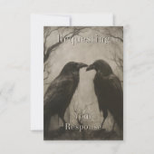 Donker Gotisch Zwart & Tan Raven Paar Diner RSVP Kaartje (Voorkant)