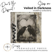 Donker Gotisch Zwart & Tan Raven Script Bruiloft Kaart