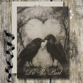 Donker Gotisch Zwart & Tan Raven Script Bruiloft Kaart