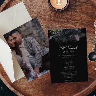 Donker Gotisch Zwart Tot Dood Formele Foto Bruilof Kaart