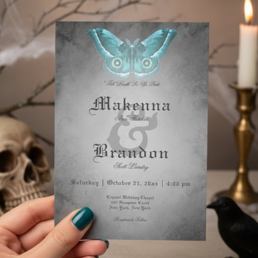 Donker Gotisch Zwart Waterverf Blauwgroen Moth Bru Kaart