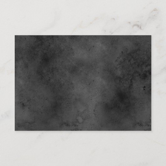 Donker Gotisch Zwart Waterverf Moth Receptie Informatiekaartje (Achterkant)