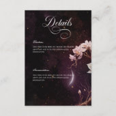 Donker Gotisch Zwart & Wit Orchidee Spells Details Informatiekaartje (Voorkant)