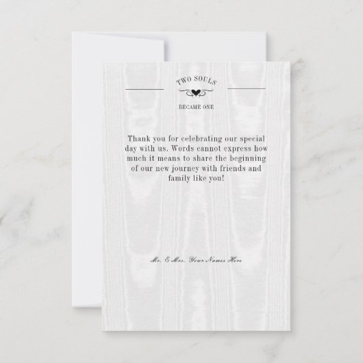 Donker Gotisch Zwart & Wit Schedel Paar Hart Bedankkaart (Achterkant)