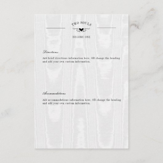 Donker Gotisch Zwart Wit Schedel Paar Hart Details Informatiekaartje (Achterkant)