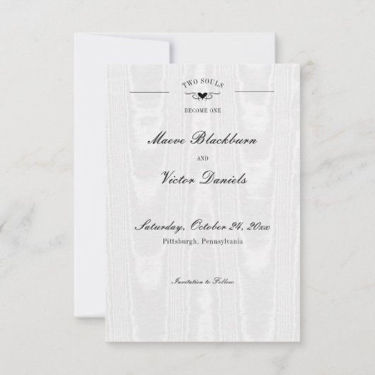 Donker Gotisch Zwart & Wit Schedel Paar Hart Save The Date (Achterkant)