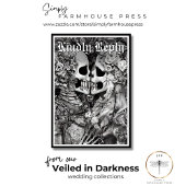 Donker Gotisch Zwart & Wit Skelet Paar QR Code RSVP Kaartje