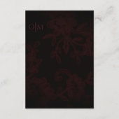 Donker Gotische Bloemen Bourgondische bruiloft Det Informatiekaartje (Achterkant)