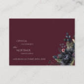 Donker Gotische Bloemen Bourgondische bruiloft rec Informatiekaartje (Achterkant)