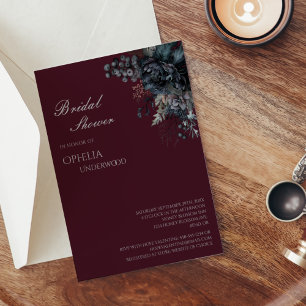 Donker Gotische Bloemen Bourgondische bruiloft Vri Kaart