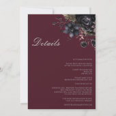 Donker Gotische Bloemen Bruiloft Details Alles In  Kaart (Achterkant)