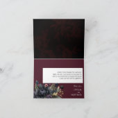 Donker Gotische Bloemen Bruiloft Gevouwen Dank u K Bedankkaart (Binnen)