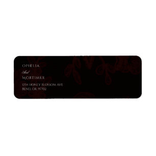 Donker Gotische Bloemen Bruiloft Retouradres Label