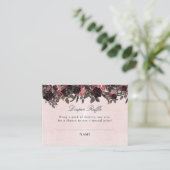 Donker Gotische Bloemen Halloween Luier Raffle Tic Informatiekaartje (Staand voorkant)