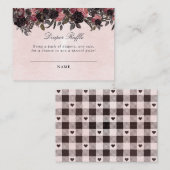 Donker Gotische Bloemen Halloween Luier Raffle Tic Informatiekaartje (Voorkant / Achterkant)
