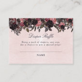 Donker Gotische Bloemen Halloween Luier Raffle Tic Informatiekaartje (Voorkant)