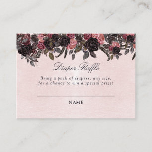 Donker Gotische Bloemen Halloween Luier Raffle Tic Informatiekaartje