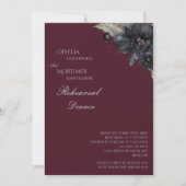 Donker Gotische Bloemen Huwelijk repetitie diner Kaart (Voorkant)