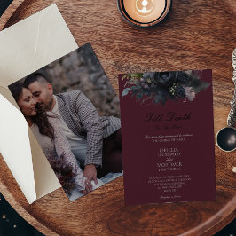 Donker Gotische Bloemen Tot Dood Formele Foto Brui Kaart