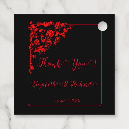 Donker Gotische bruiloft "Dank je" Bedankjes Labels