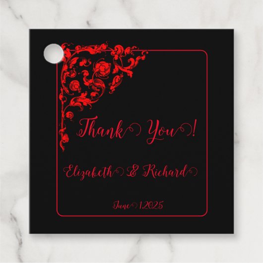 Donker Gotische bruiloft "Dank je" Bedankjes Labels (Voorkant)