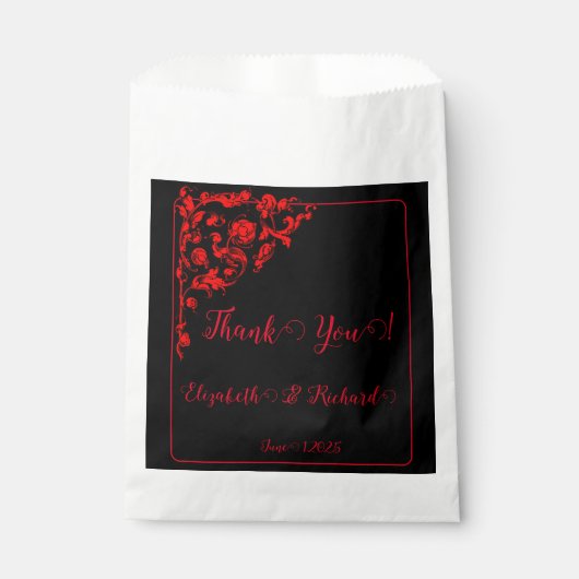 Donker Gotische bruiloft "Dank je" Bedankzakje (Voorkant)