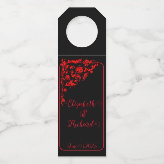 Donker Gotische bruiloft Flessenhanger (Achterkant)