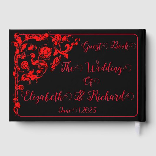 Donker Gotische bruiloft Gastenboek (Achterkant)