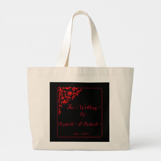 Donker Gotische bruiloft Grote Tote Bag (Achterkant)