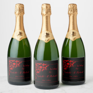 Donker Gotische bruiloft Sparkling Wijnetiket