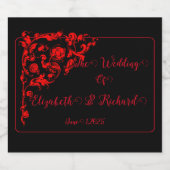 Donker Gotische bruiloft Sparkling Wijnetiket (Enkel label)