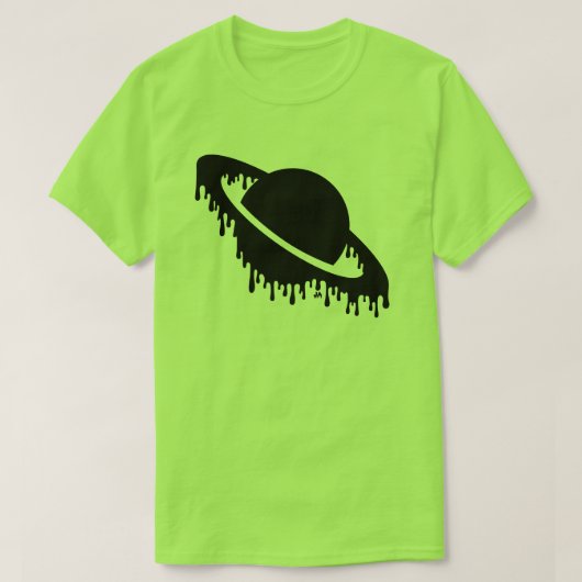 Donker Gotische Dripping Planet Saturn Silhouet T-shirt (Design voorkant)