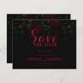 Donker Gotische Fuchsia Bloemen Bruiloft Save The Save The Date (Voorkant / Achterkant)