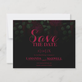 Donker Gotische Fuchsia Bloemen Bruiloft Save The Save The Date