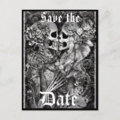 Donker Gotische Halloween Bruiloft Save the Date Aankondigingskaart (Voorkant)