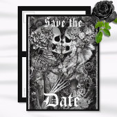 Donker Gotische Halloween Bruiloft Save the Date Aankondigingskaart
