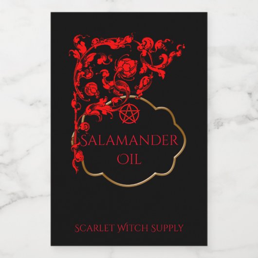 Donker Gotische Halloween Ingrediënten Wijn Etiket (Enkel label)