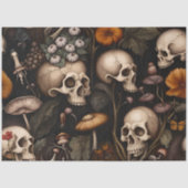 Donker gotische Halloween schedel decoupage papier (Voorkant)