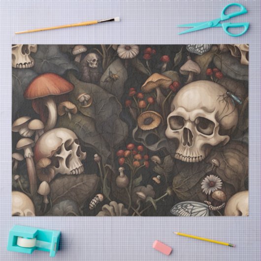 Donker gotische Halloween schedels weefsel decoupa Tissuepapier (Craft)