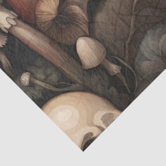 Donker gotische Halloween schedels weefsel decoupa Tissuepapier (Detail)