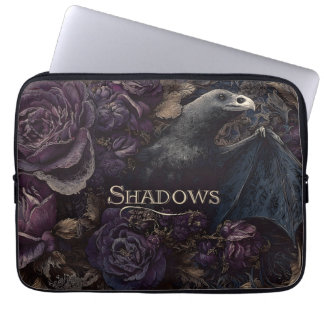 Donker Gotische Illustratie Van Vogelvleermuissche Laptop Sleeve