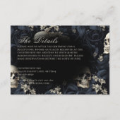 Donker Gotische Moody Skulls & Bloemen Bruiloft Informatiekaartje (Voorkant)