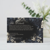 Donker Gotische Moody Skulls & Bloemen Bruiloft Informatiekaartje (Staand voorkant)