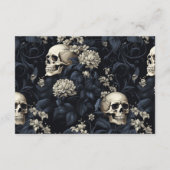Donker Gotische Moody Skulls & Bloemen Bruiloft Informatiekaartje (Achterkant)