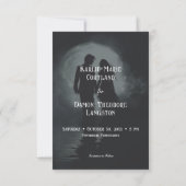 Donker Gotische Moonlight Paar Silhouet Bruiloft Save The Date (Achterkant)