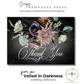 Donker Gotische Mysterieuze Gedempte Bloemen Blur  Bedankkaart