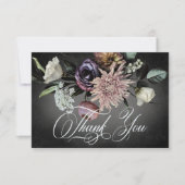 Donker Gotische Mysterieuze Gedempte Bloemen Blur  Bedankkaart (Voorkant)