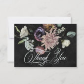 Donker Gotische Mysterieuze Gedempte Bloemen Bruil Bedankkaart (Voorkant)