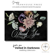 Donker Gotische Mysterieuze Gedempte Bloemen Bruil Bedankkaart