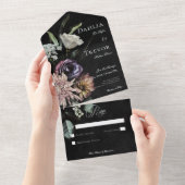 Donker Gotische Mysterieuze Gedempte Bloemen Geen All In One Uitnodiging (Afscheurbaar)